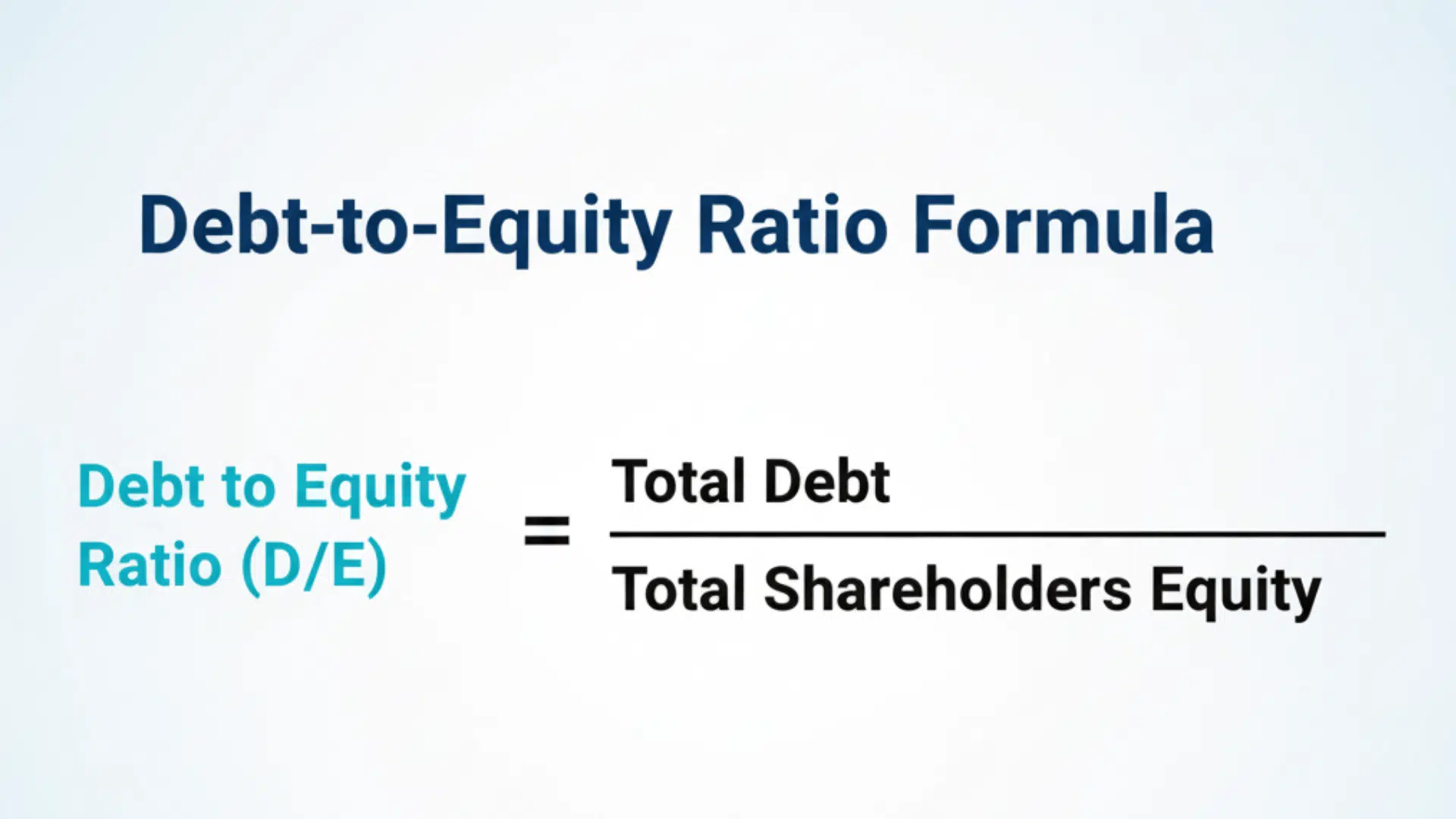 Debt to Equity Ratio Formula