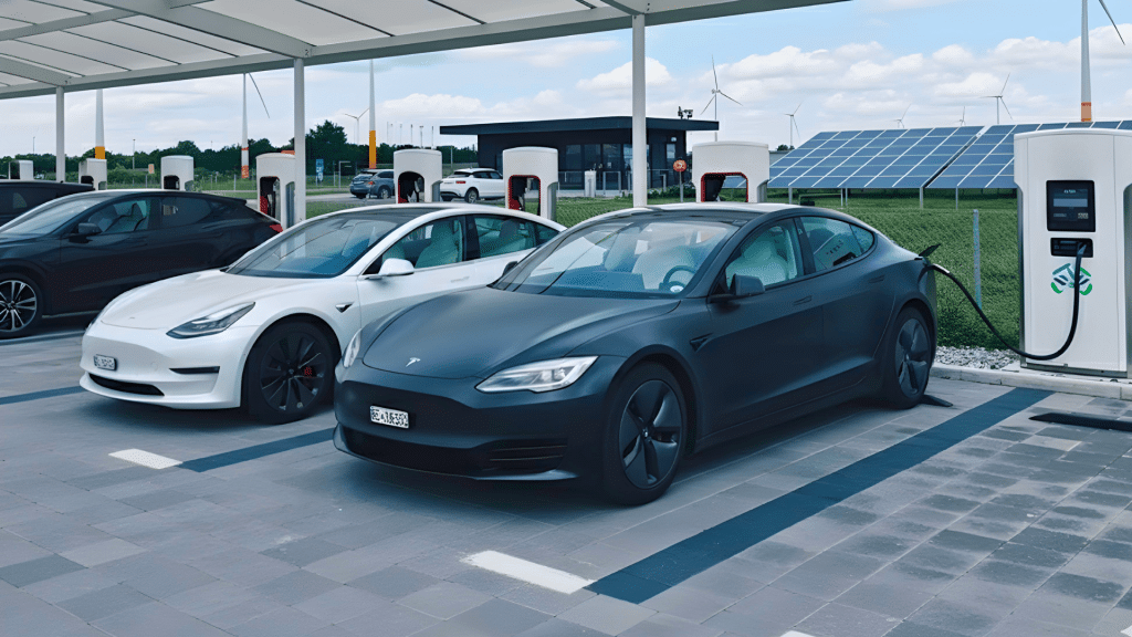 tesla charging in rain test