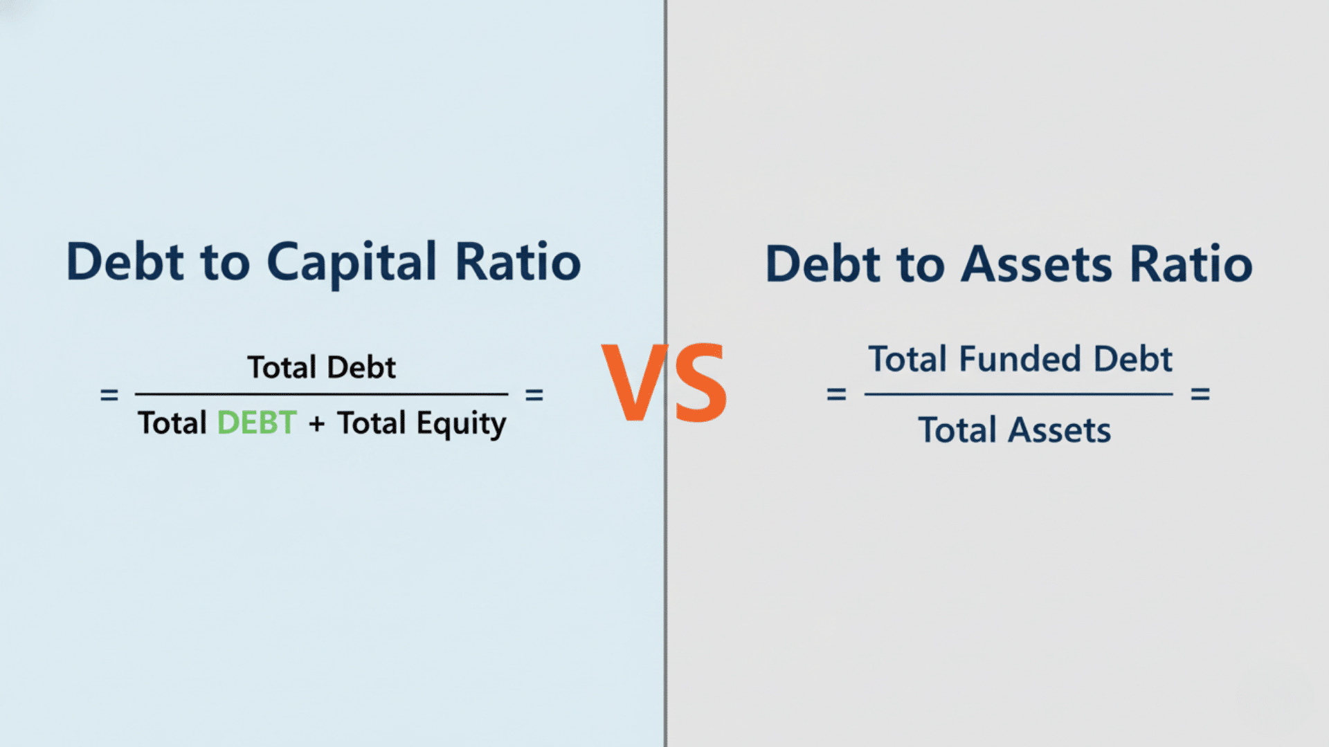 Debt to Capital Ratio vs Debt to Asset Ratio