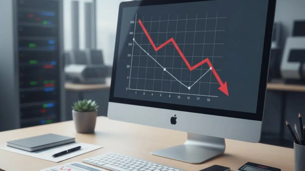 Double declining depreciation chart showing asset value dropping over time on a desktop screen