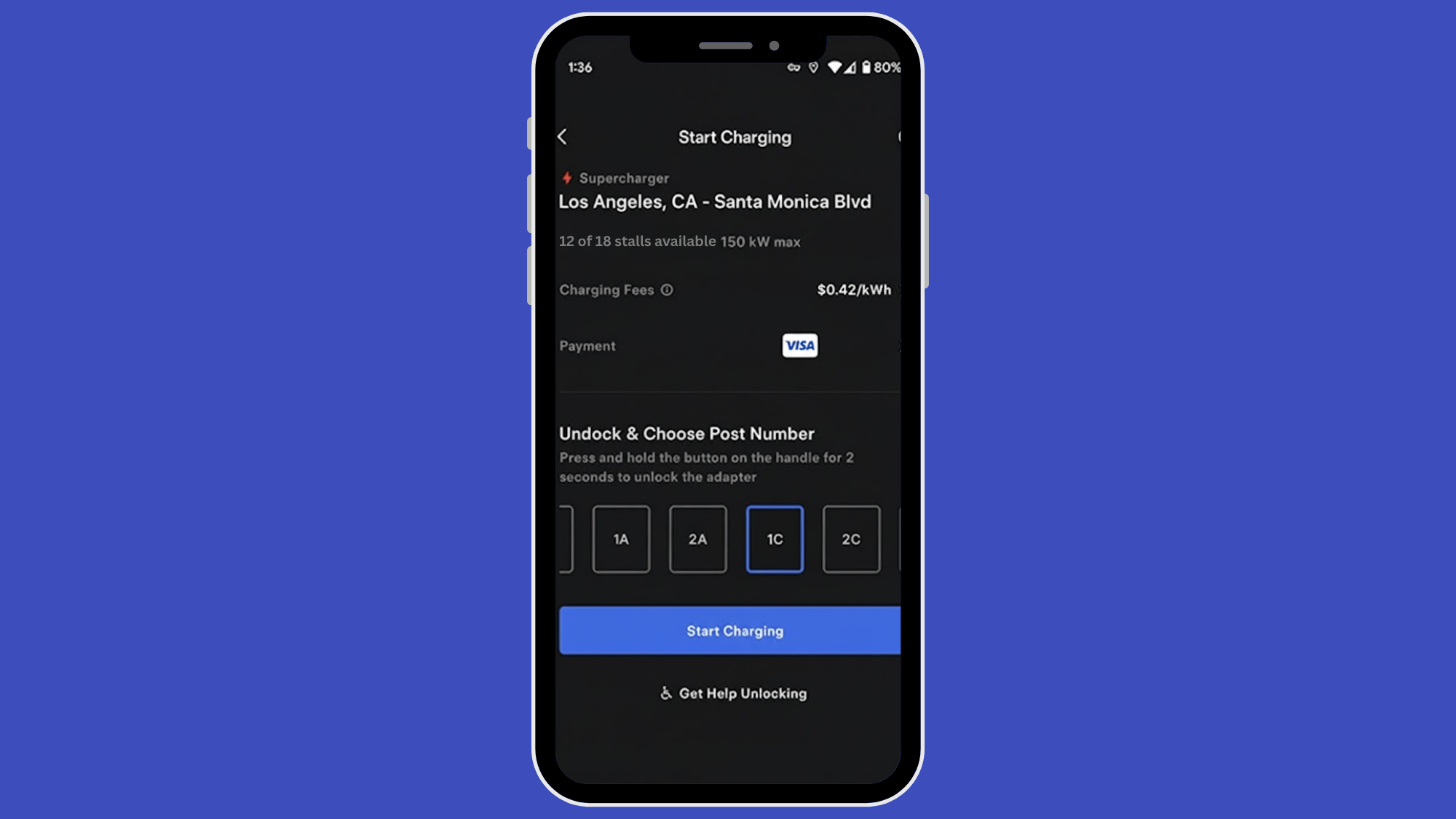 step 1 park and set up in the app