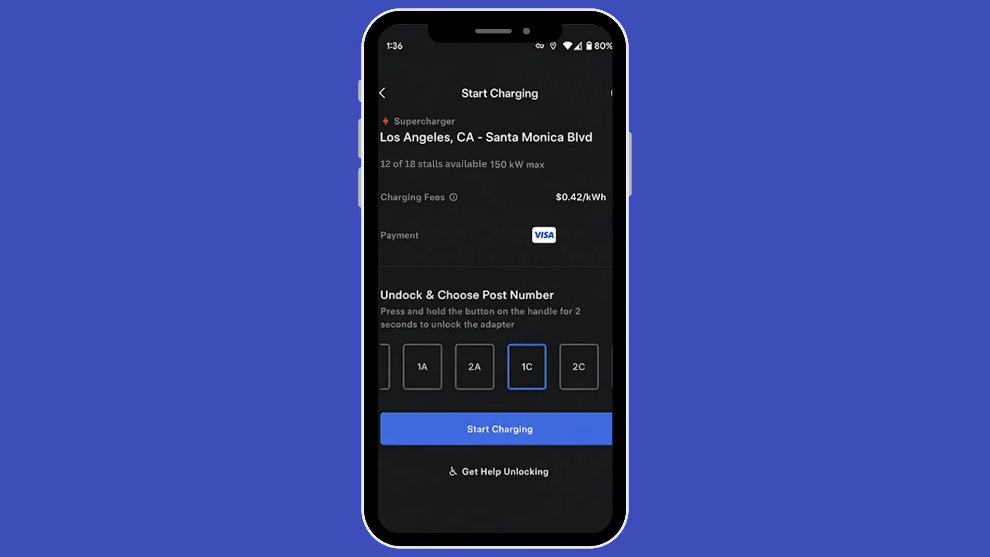 step 1 park and set up in the app